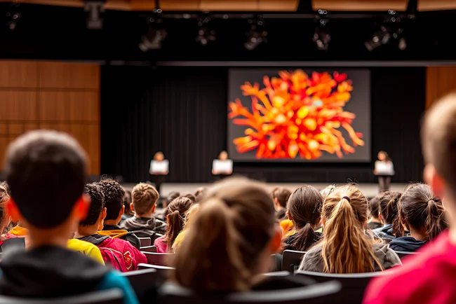 Évenements jeune public des enfants (jeune public) assiste à un spectacle dans une salle de spectacle